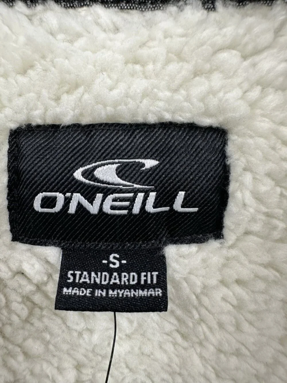 O'Neill Super Fleece Shirt Mens S Shacket Snap Front Spruce Plaid Sherpa Lined